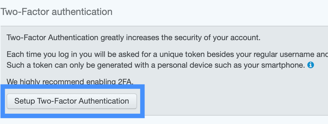Unfuddle Two-Factor Authentication Button