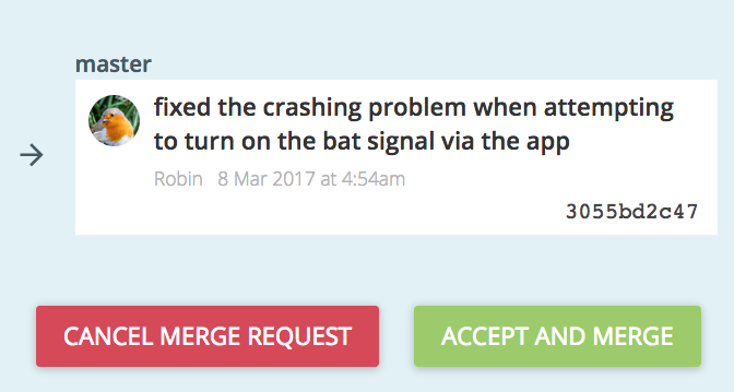 Accepting a merge request