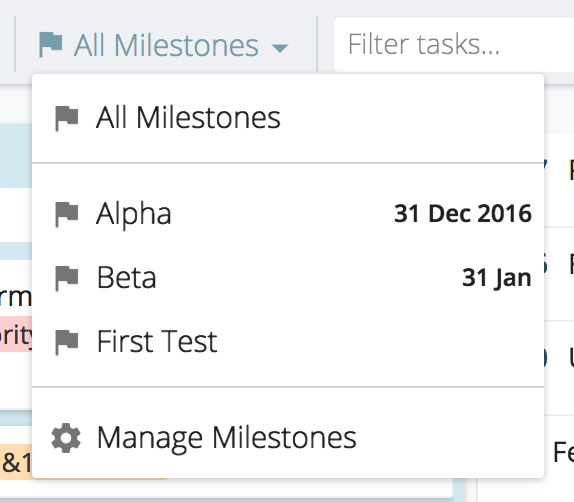 Filtering By All Milestones